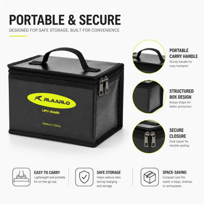 Fireproof Explosionproof Battery Storage Guard Pouch for Lipo Charge &amp; Storage (8.46 x 6.5 x 5.71 in)