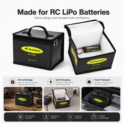 Fireproof Explosionproof Battery Storage Guard Pouch for Lipo Charge &amp; Storage (8.46 x 6.5 x 5.71 in)
