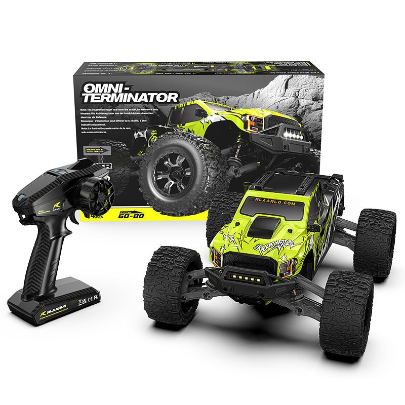 Rlaarlo RC Car Rlaarlo Omni-Terminator Metal MINI 1:10 Scale RTR Brushless Monster Truck, RZ001G-A