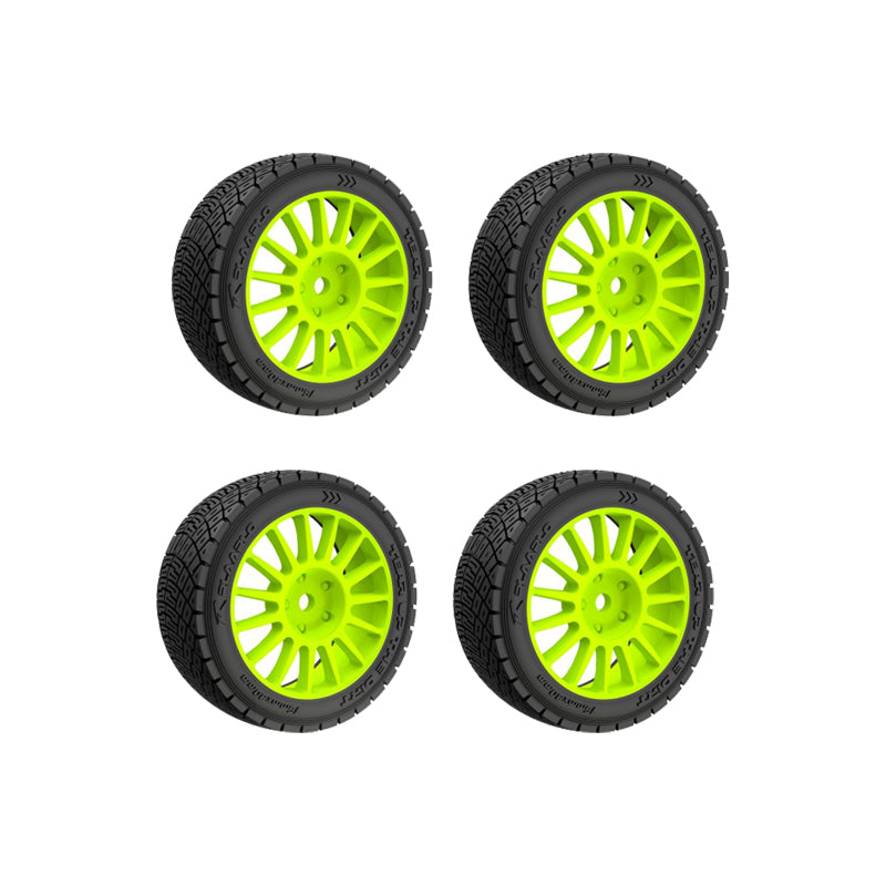 Rlaarlo RC Car Assembled Wheel Set For XTS-F10 RC Rally Car Green