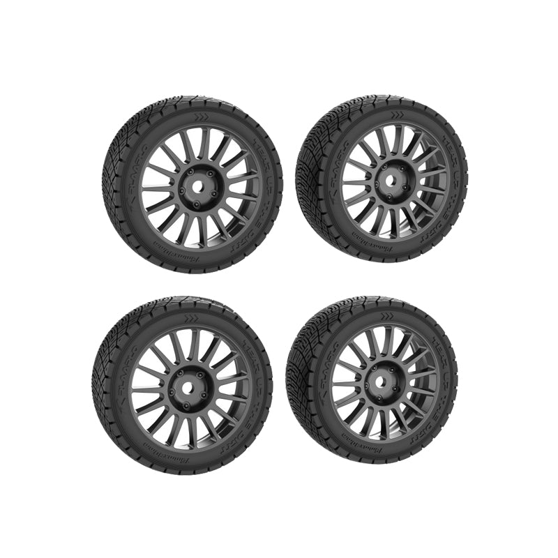 Rlaarlo RC Car Assembled Wheel Set For XTS-F10 RC Rally Car Black