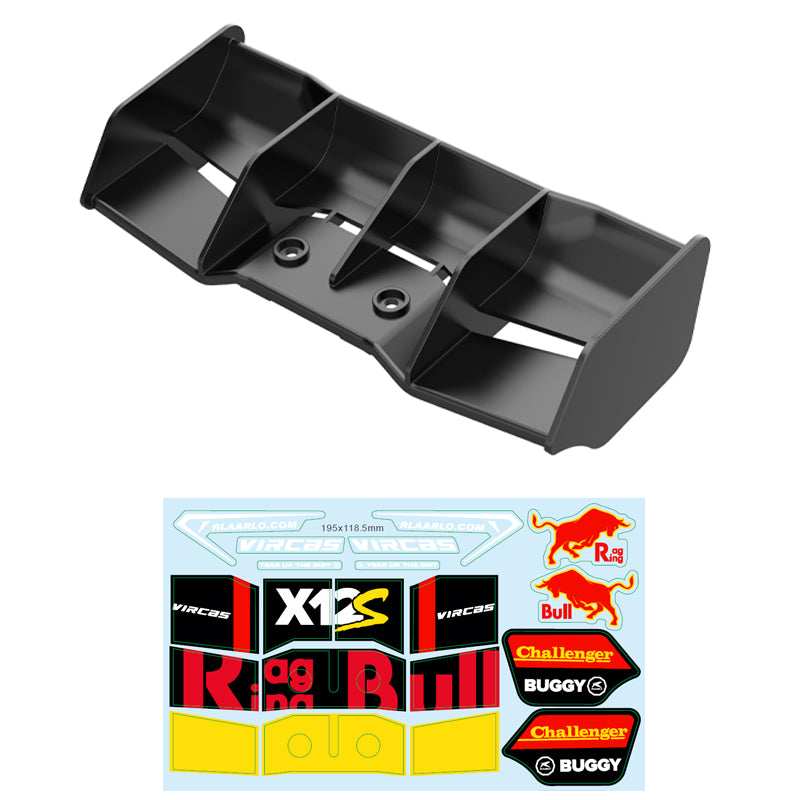 Rlaarlo RC Car Vehicle Tail Wing For X12S Buggy Red