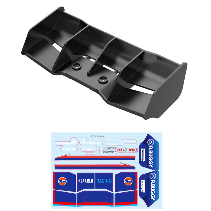 Rlaarlo RC Car Vehicle Tail Wing For X12S Buggy Blue