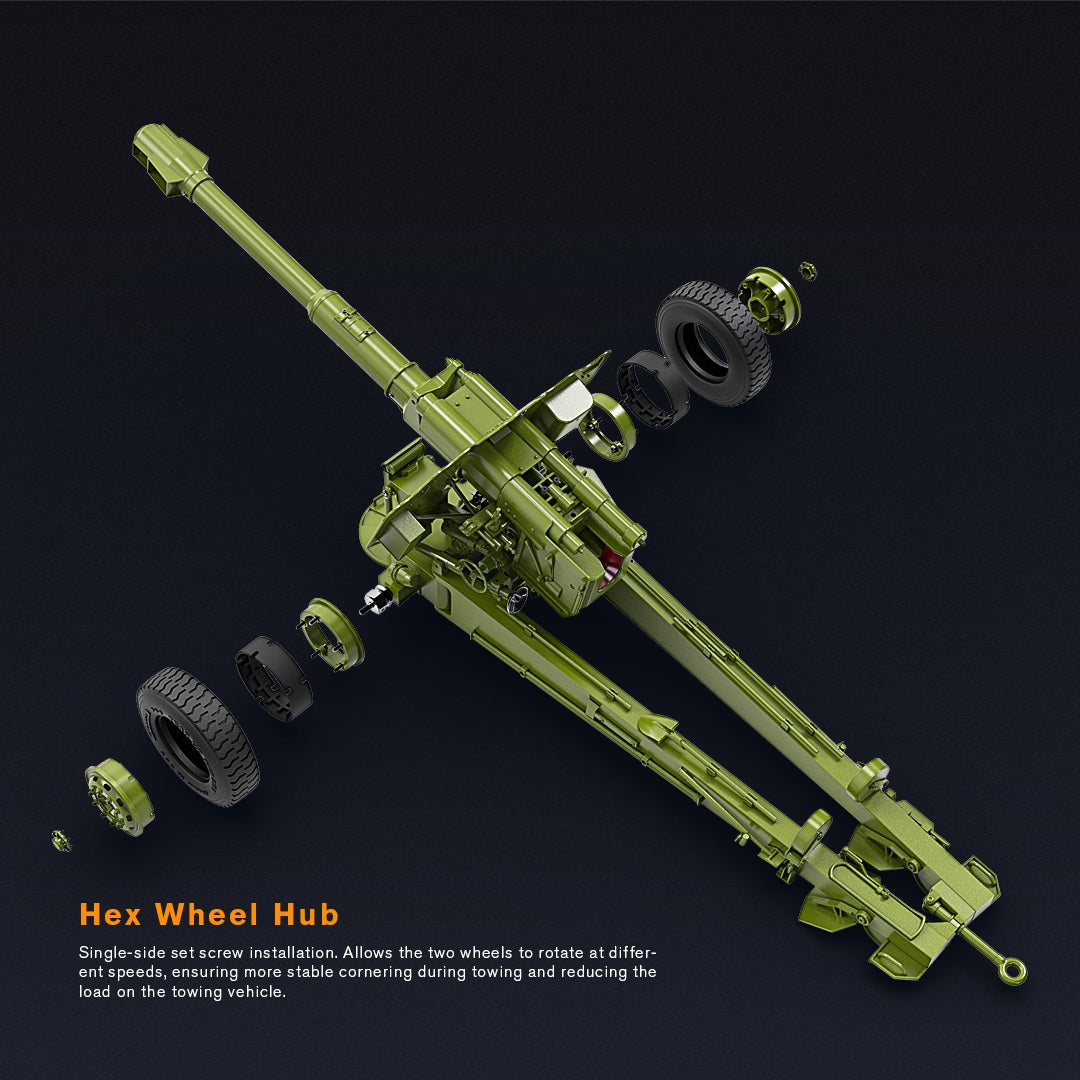 Rlaarlo RC Car Rlaarlo HongYan 152mm Howitzer Towed Gun Model