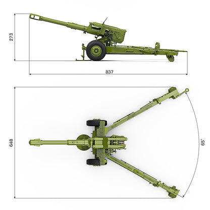 Rlaarlo HongYan 152mm Howitzer Towed Gun Model