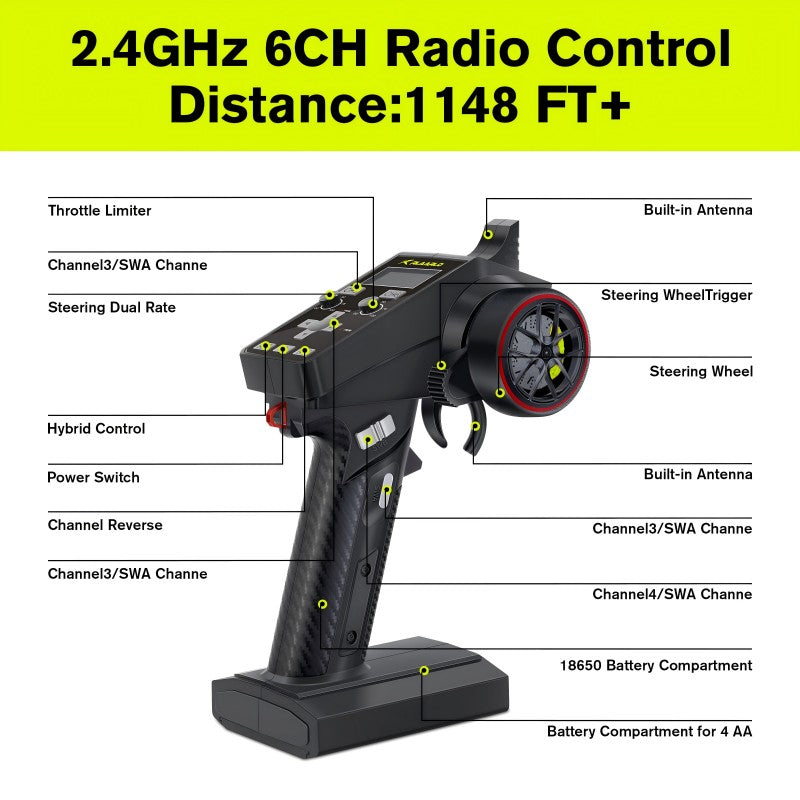 Rlaarlo RC Car Rlaarlo CT6A 6-Channel Remote Control+6-Channel Receiver