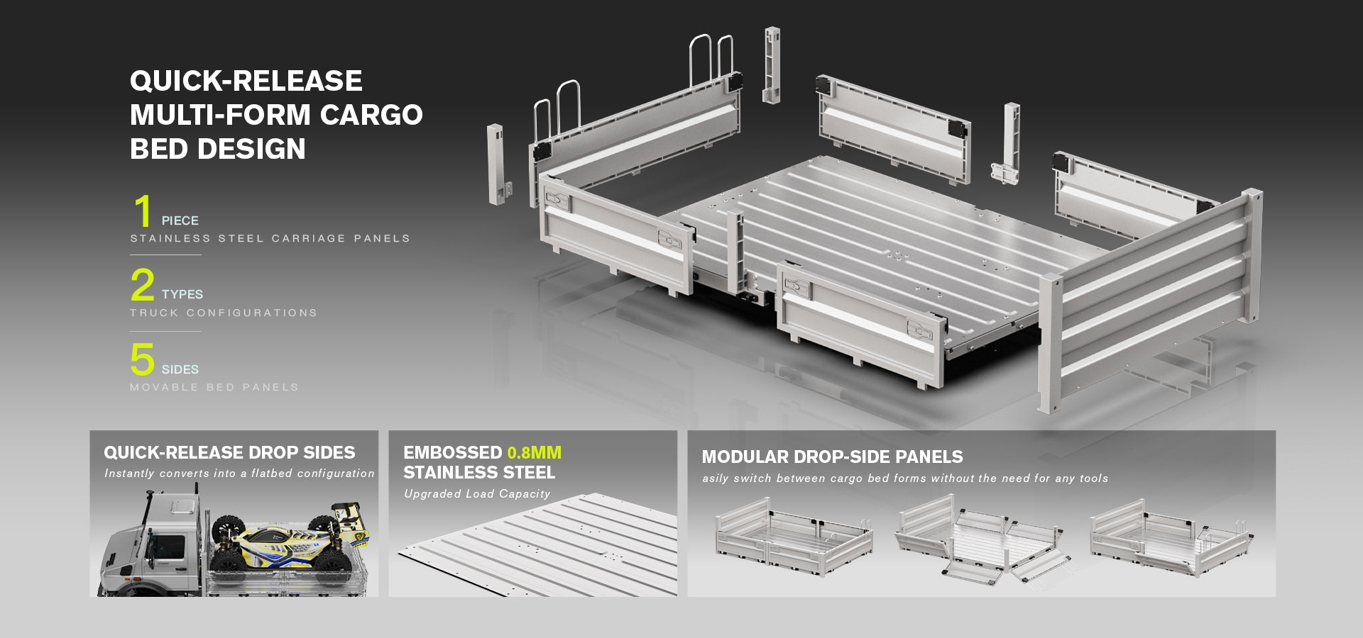 Rlaarlo_Mercedes-Benz_Unimog_U4000 Quick-Release Multi-Form Cargo Bed Design