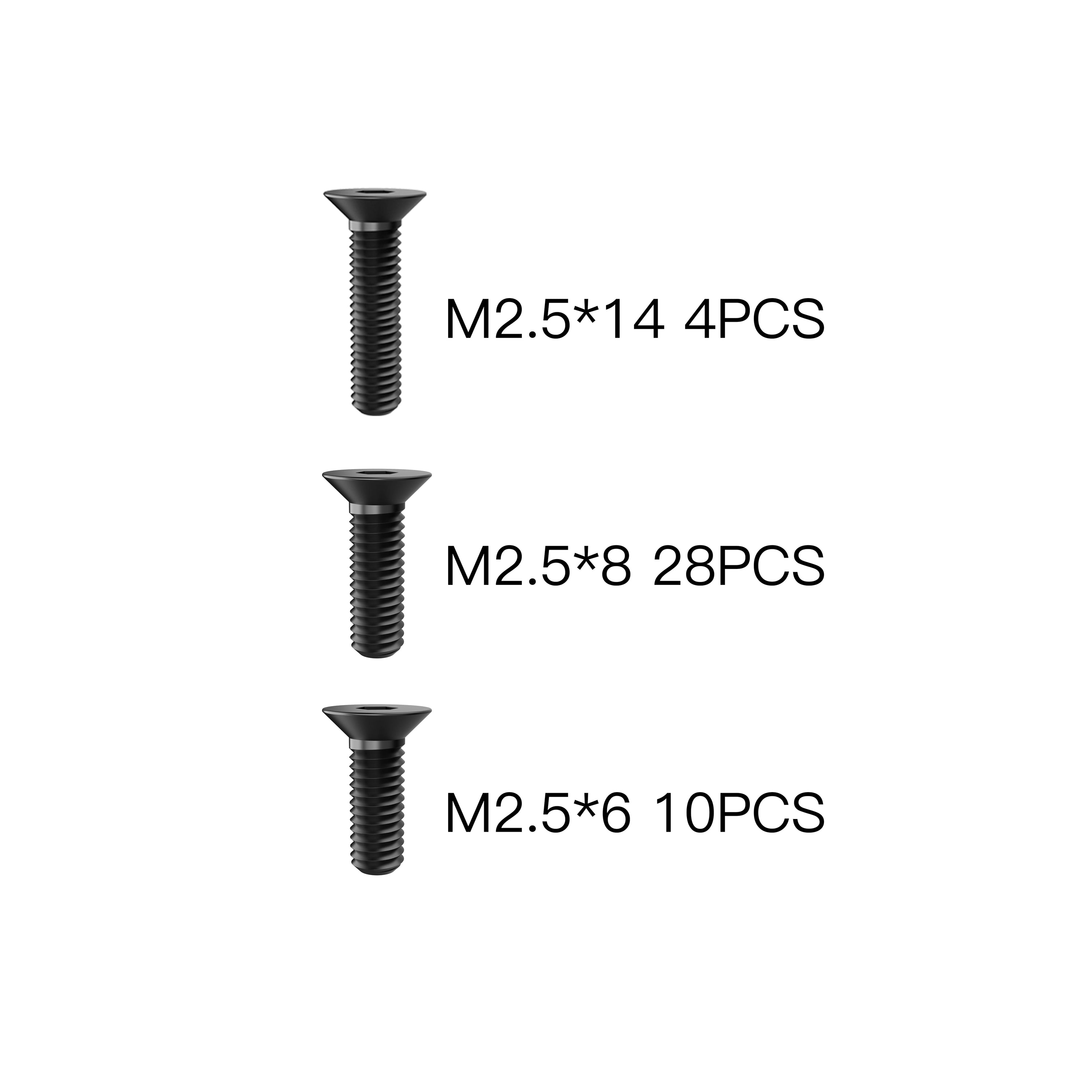 Flat Screw M2.5*14 M2.5*8 M2.5*6 Spare Part for RC Car ROG14 and X12S