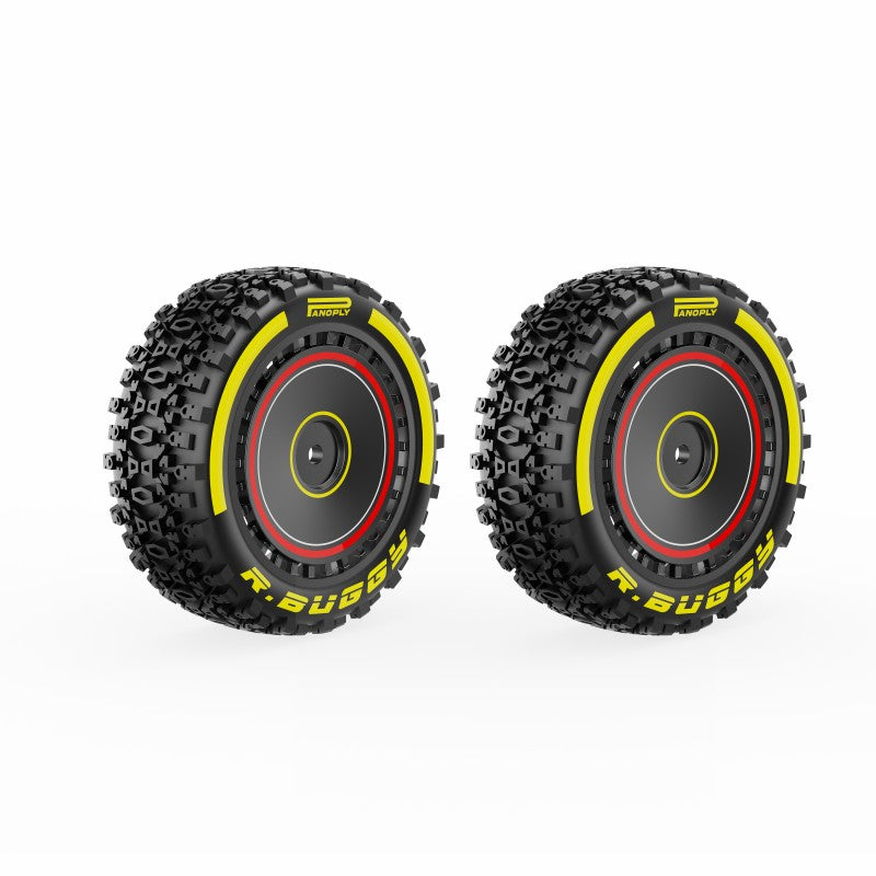 Rlaarlo RC Car Red Tire Assembly For X12S Buggy Front
