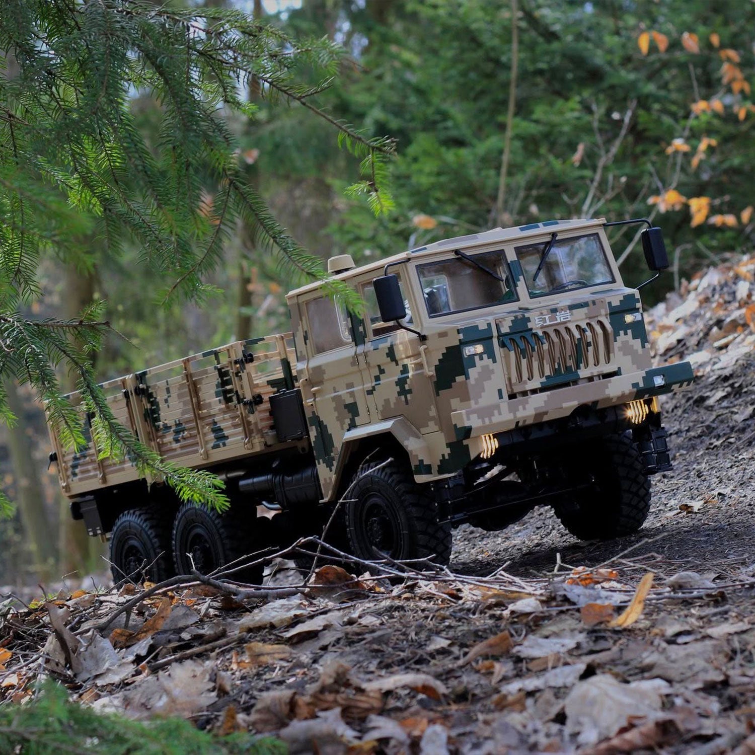 Rlaarlo RC Car Rlaarlo 1/10 Scale RTR 6X6 Brushless RC Military Trucks HongYan HY6
