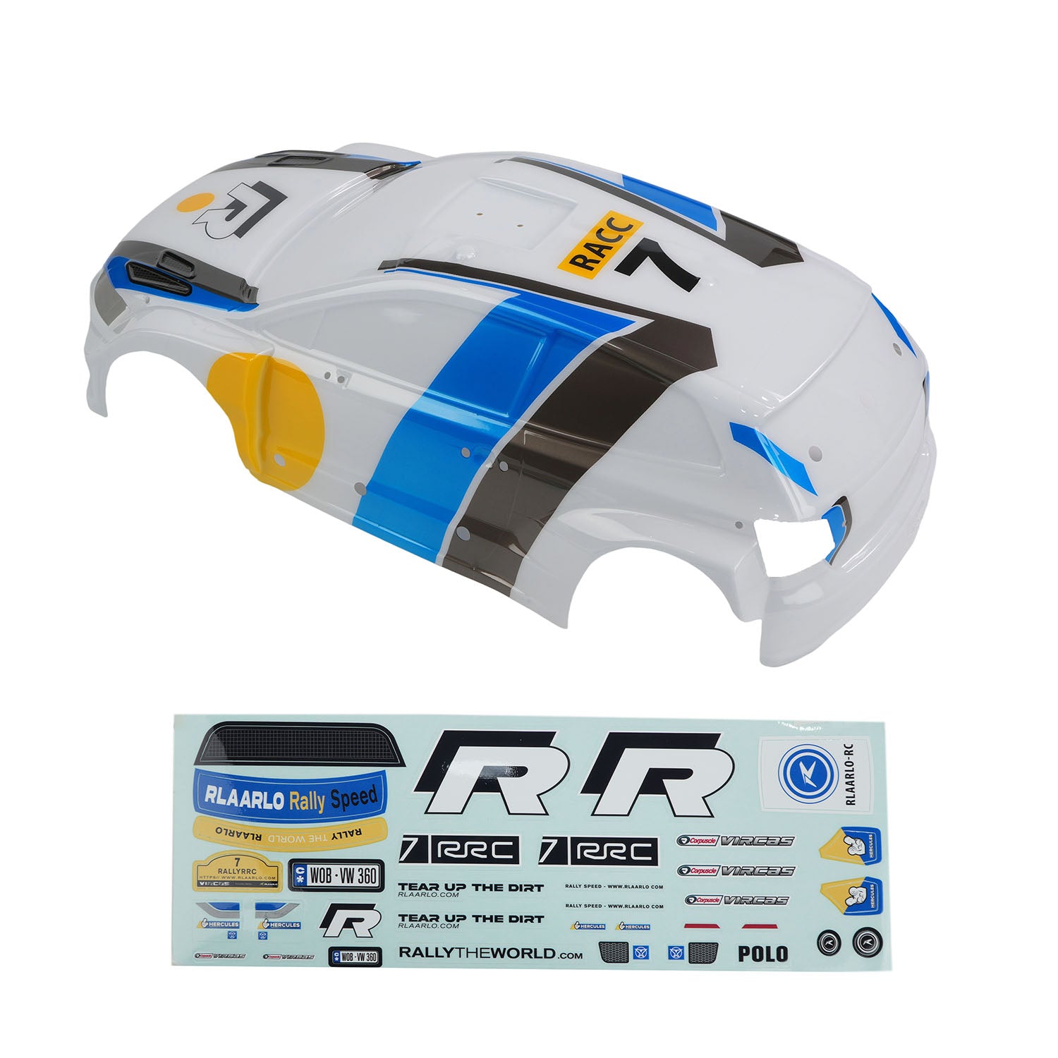 Rlaarlo RC Car PC Car Body For XTS-P12 RC Rally Car Blue