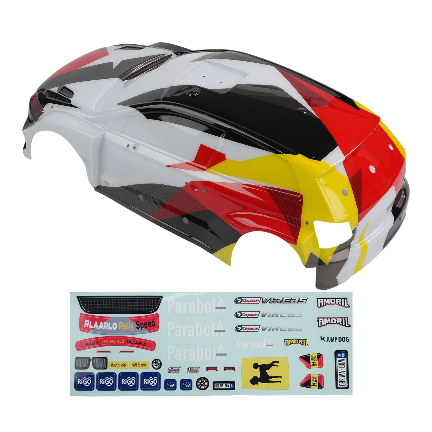 Rlaarlo RC Car PC Car Body For XTS-P12 RC Rally Car Red