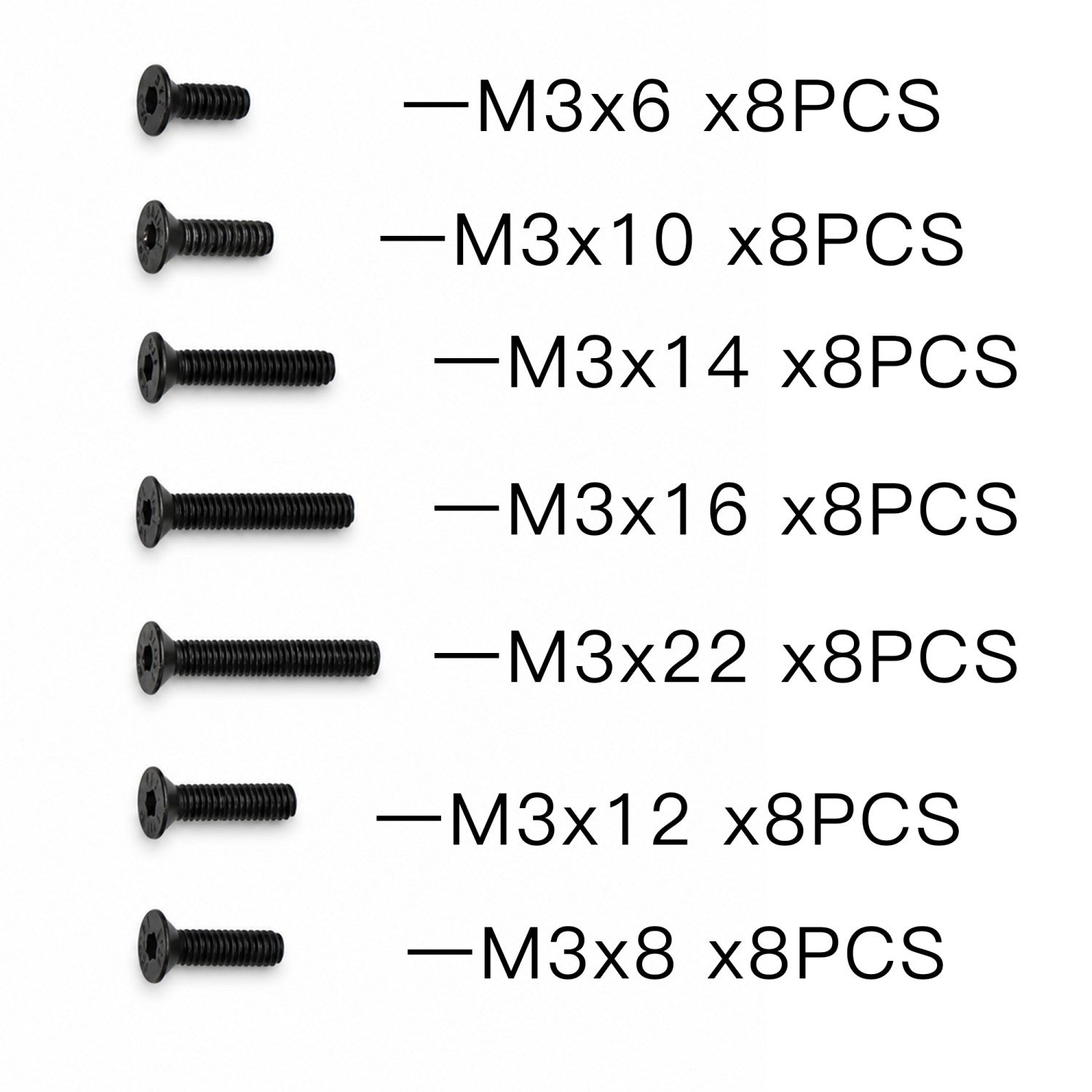 M3 Flat Head Hex Screw Set for DSK Buggy