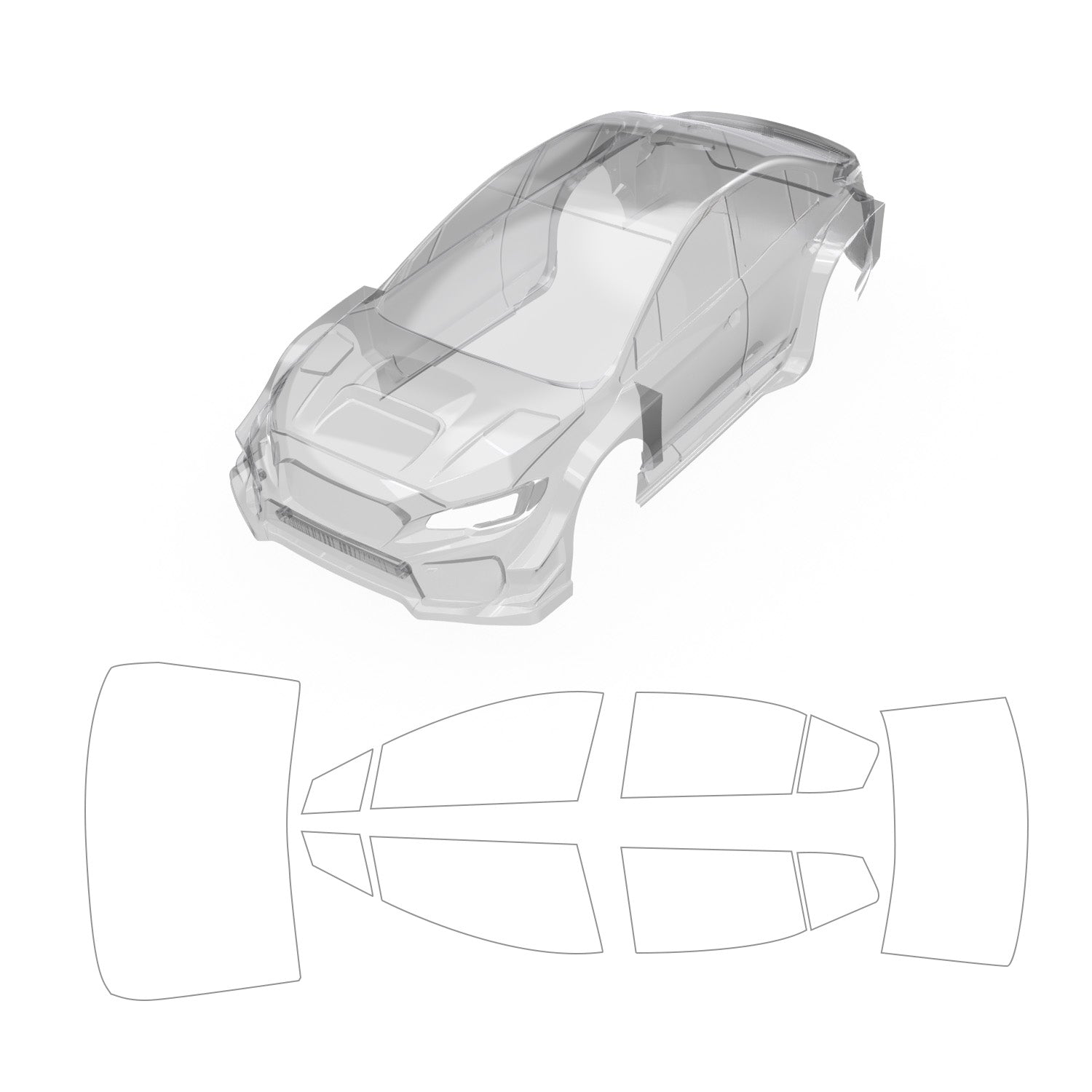XTS-S10 Rally 1.2mm PC Transparent Car Body For XTS-S10 RC Rally Car