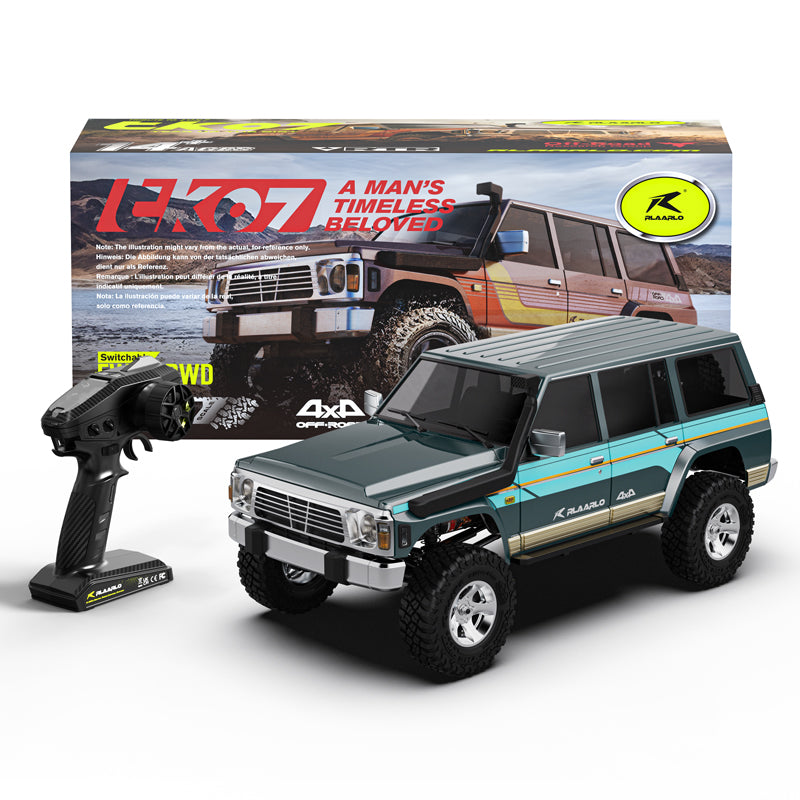 Rlaarlo RC Car 1/7 Scale 4WD Brushed RTR RC Crawler TK07 Brushed Green