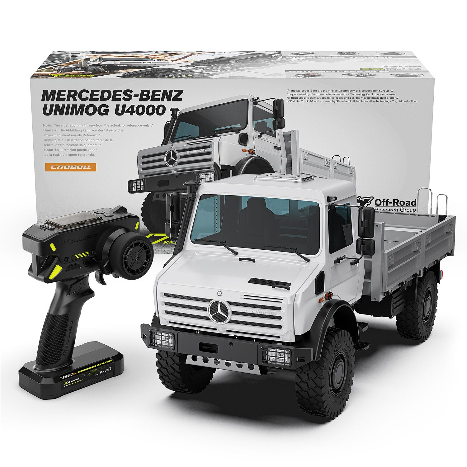 Rlaarlo RC Car Rlaarlo 1/7 Brushless RC Crawler Mercedes-Benz Unimog U4000 | UM07 Brushless White