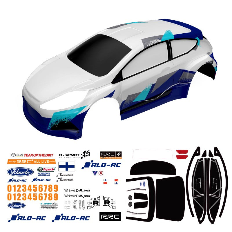 Rlaarlo RC Car White XTS Rally 1.2mm PC Car Body For XTS-F10 RC Rally Car