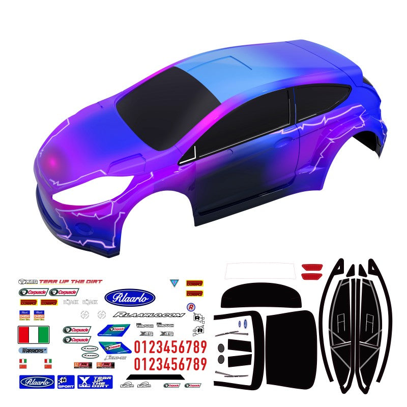 Rlaarlo RC Car Purple XTS Rally 1.2mm PC Car Body For XTS-F10 RC Rally Car