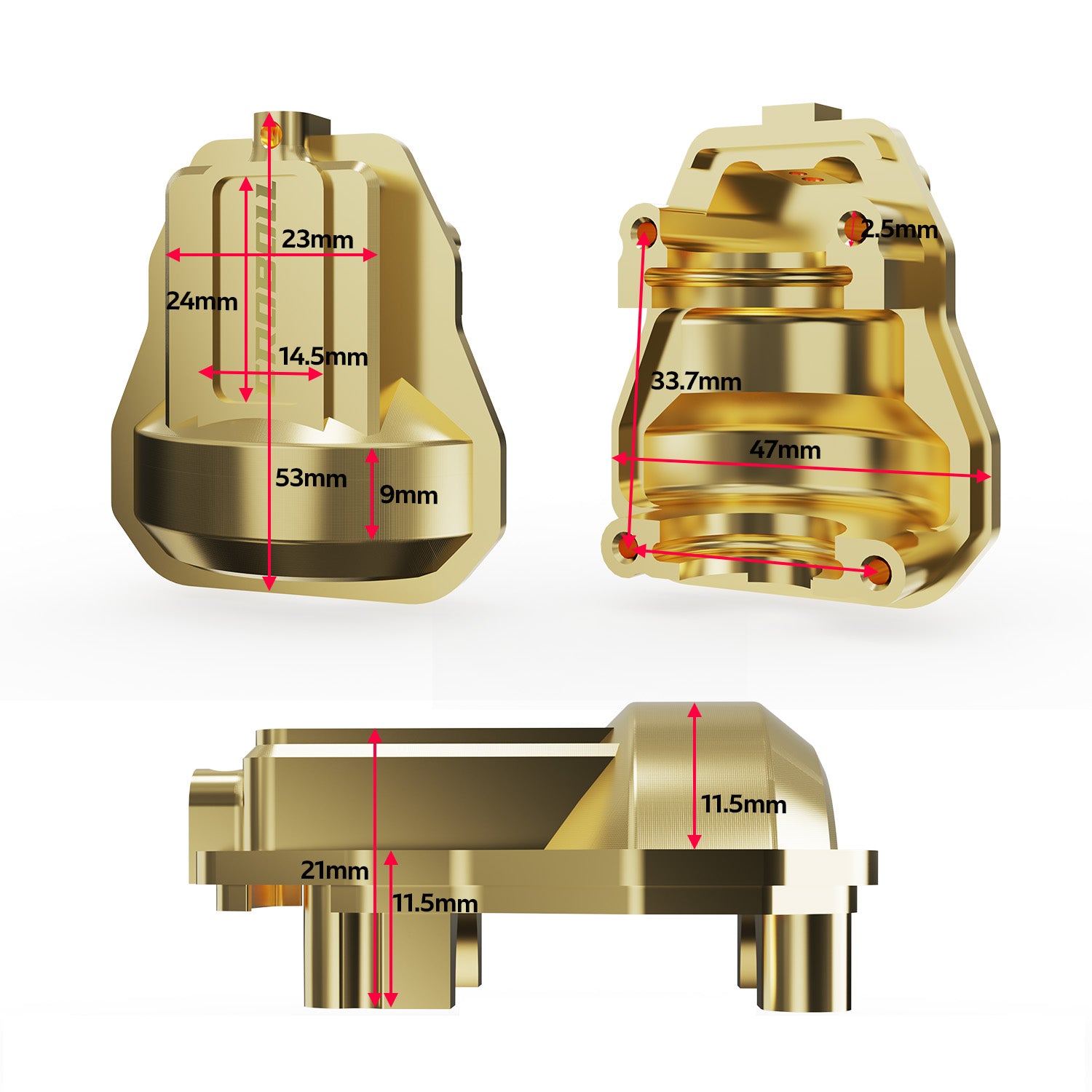 Brass Front Rear Axel Diff Covers  for MK-07