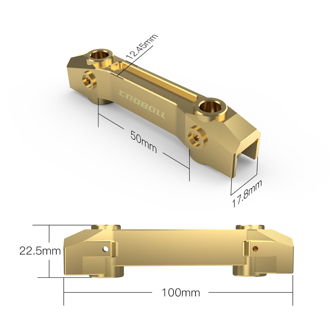 Brass Front Bumper Mount for 1/7 RC Crawler