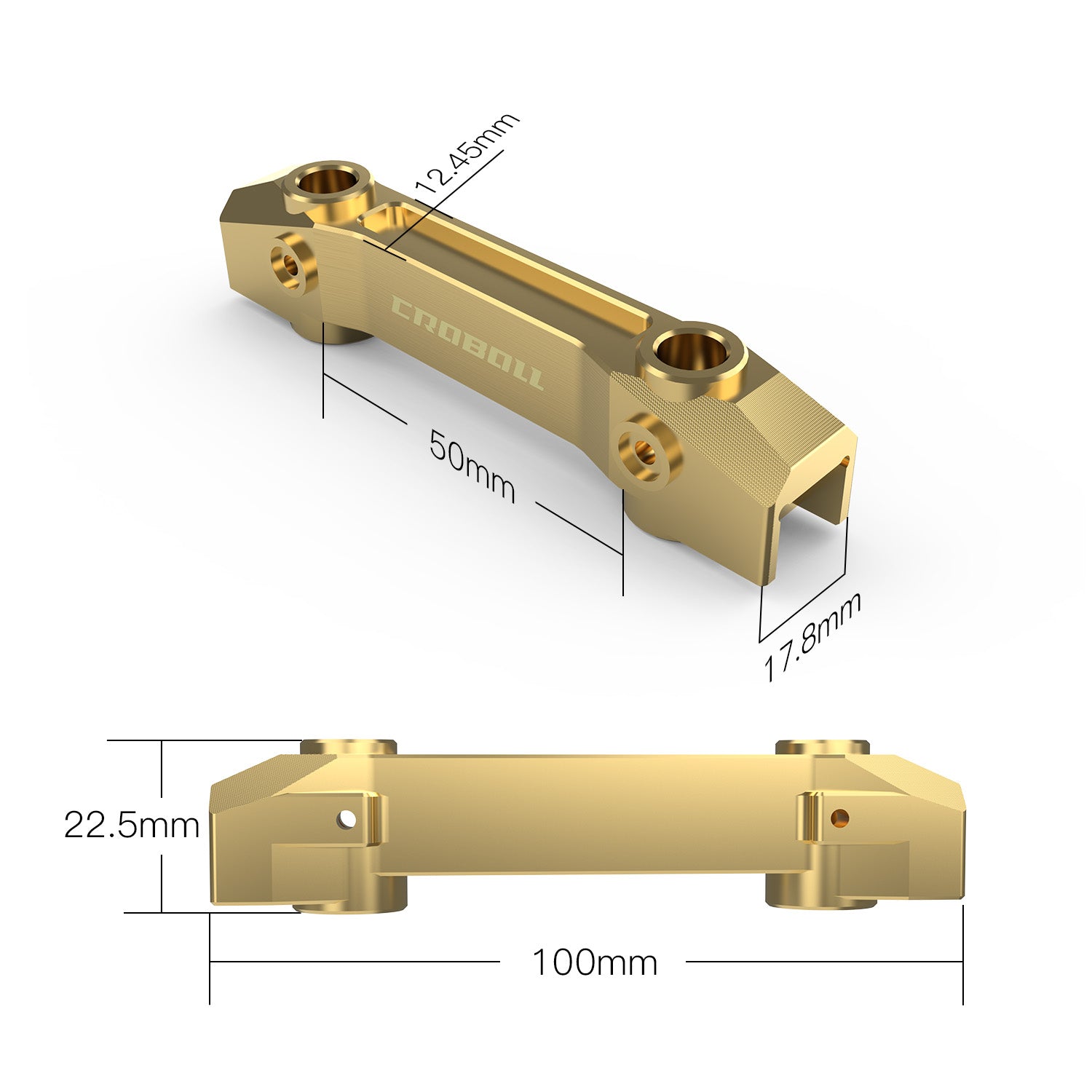 Rlaarlo RC Car Brass Front Bumper Mount for 1/7 RC Crawler