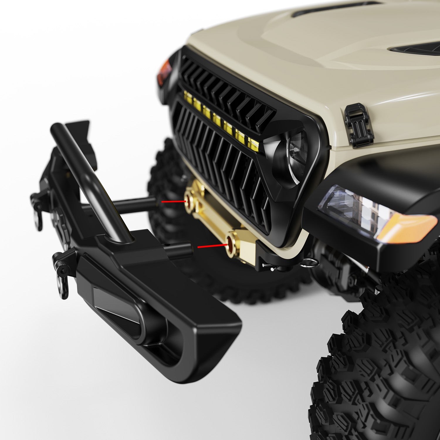 Rlaarlo RC Car Brass Front Bumper Mount for 1/7 RC Crawler