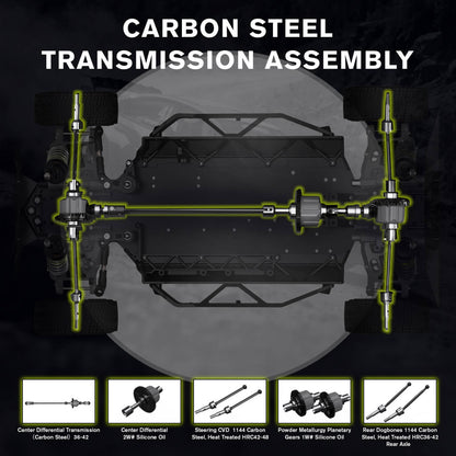 Rlaarlo 1/10 Scale RTR 4WD Carbon Fiber Brushless RC Rally Car | XTS-S10