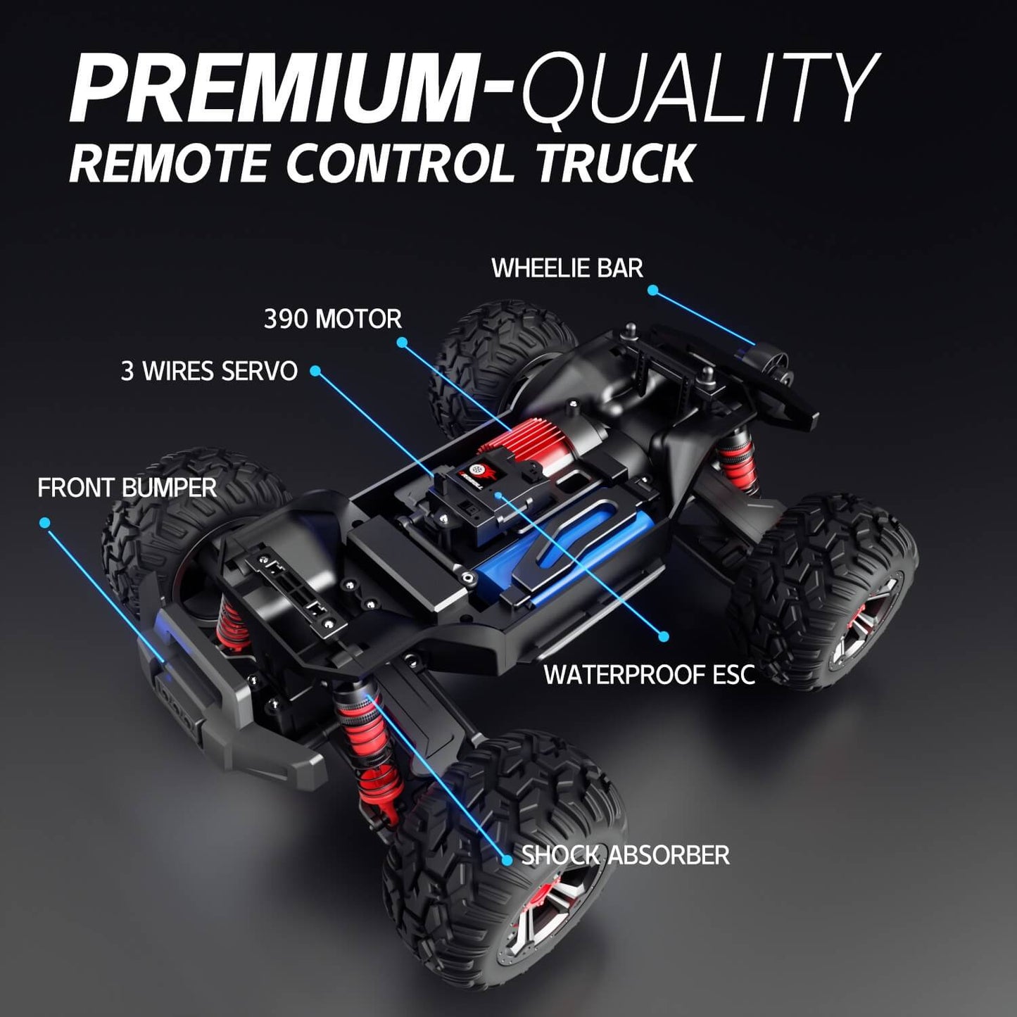 1/14 Monster Truck 40 KPH High Speed (2 Batteries), RLC-14011B