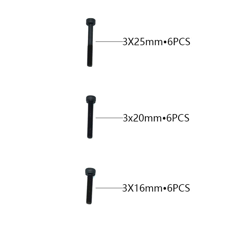 Cap Head Hex Machine Screw Set(M3*16 &amp; M3*20 &amp; M3*25MM) For 1/10 Scale On-Road Cars