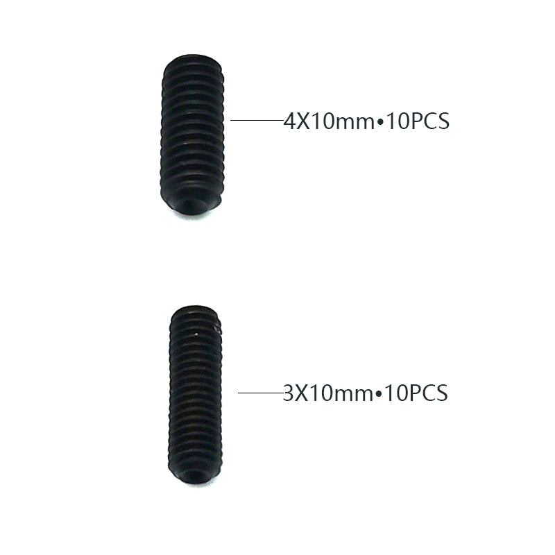 Rlaarlo RC Car Set Screws (M3*10 &amp; M4*10 ) For 1/10 Scale On-Road Cars