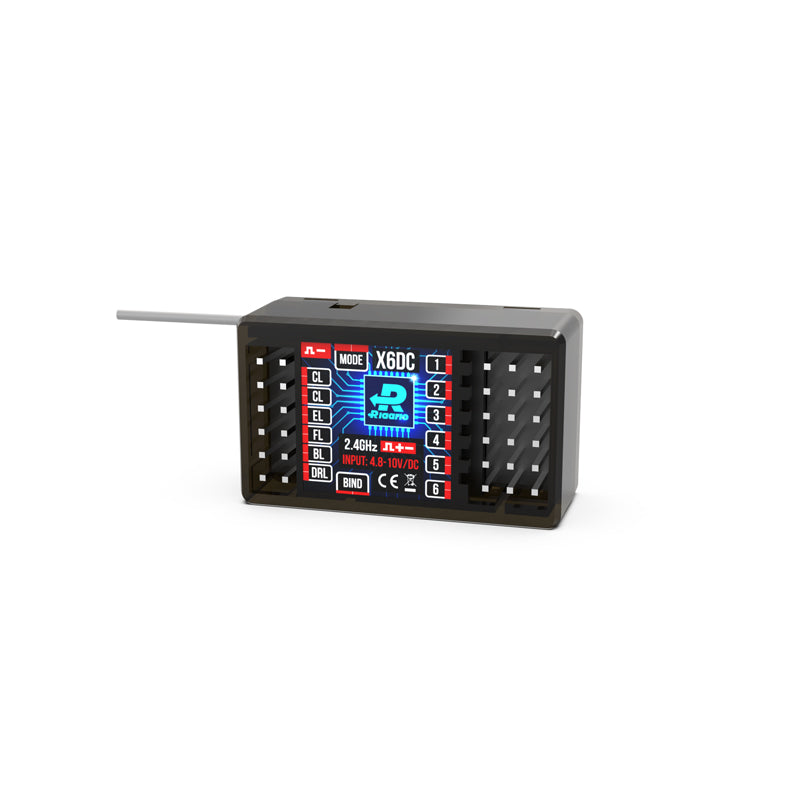 Rlaarlo RC Car 6-Channel Receiver Including Light System Control For 1/10 Scale On-Road Cars