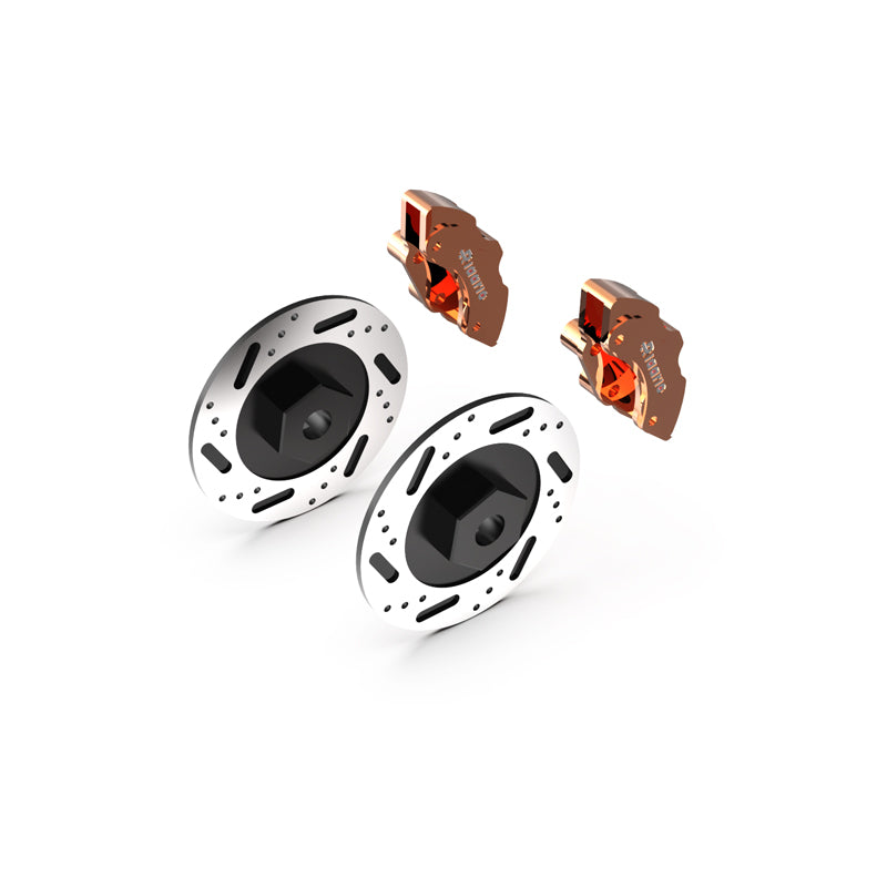 Rlaarlo RC Car Aluminum Brake Disc and Calliper Set For 1/10 Scale On-Road Cars Orange