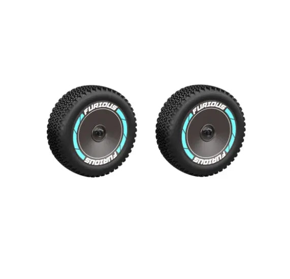 Rlaarlo RC Car AM-X12 Pre-mounted Tire (2 PCS), Rear Wheel Replacement Blue