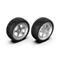 Assembled Rubber Tire and Silver wheel Rim For 1/10 Scale On-Road Cars
