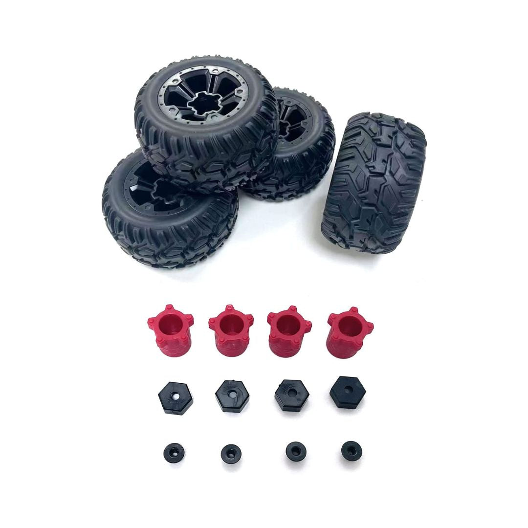 Rlaarlo Car Tires &amp; Wheel Replacement Set for 1/16 Truck, XDKJ-011, R0M09
