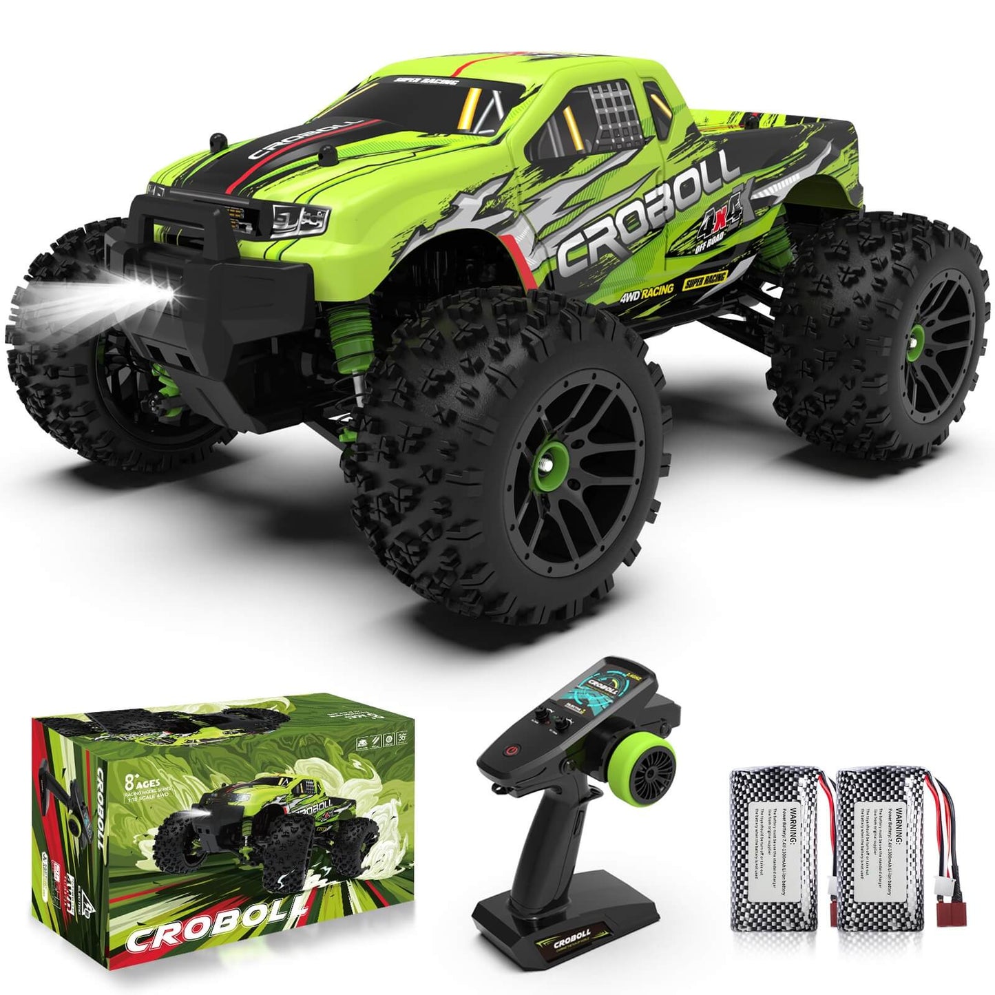 CROBOLL 1:18 Monster Truck 36 KPH High Speed RTR (2 Batteries), RLC-18022G